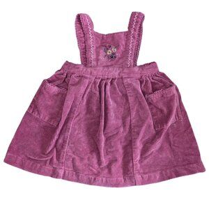 Jamie Kay Cord Pink Purple Floral Embroidered Baby Dress | 1 Year